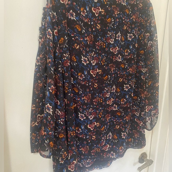 AGB Womenβs Blouse Floral Sheer Bell Sleeve, 3/4 Fall Top XL - Picture 5 of 13